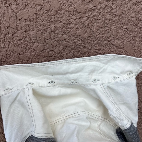 Free People‎ distressed denim jacket with knit sleeves and hood - Size M - Picture 8 of 12